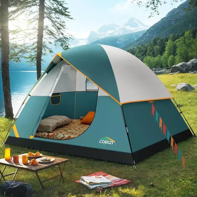Main image of 4/6/8/10/12 Person Tent for Camping 1500mm Waterproof PU-Coated with Removable Rainfly, 3 Season Easy Setup Outdoor Tent with 2 Large Screen Windows for Family Camping, Beach, Travel, Festival