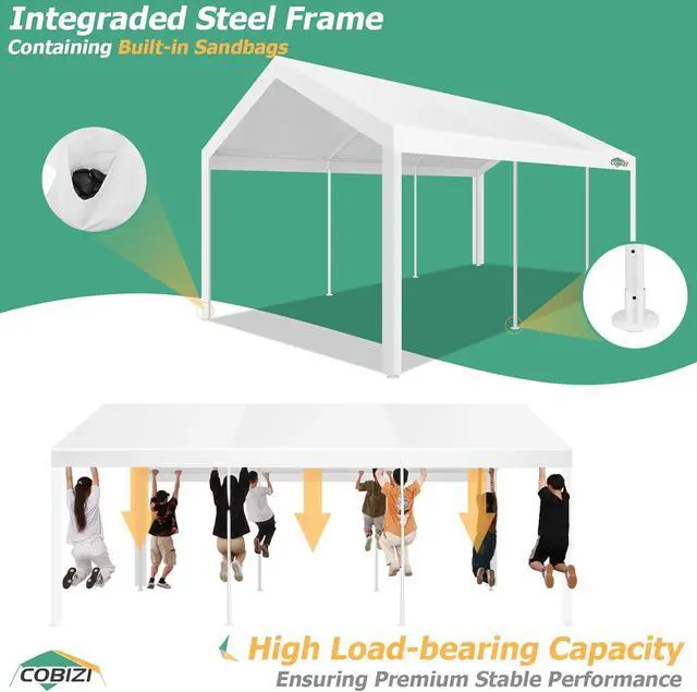 Alt view image 7 of 7 - 10x20FT Party Tent Heavy Duty for Parties Outdoor Gazebo White Event Shelter Wedding Canopy, BBQ Commercial with Removable Sidewall Windows, Powder Coating (Better Than Galvanized)