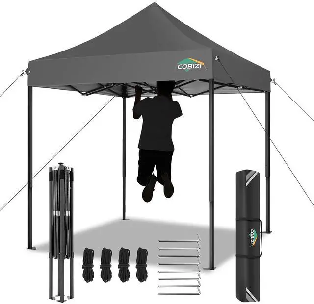 Main image of 6.6x6.6 Heavy Duty Pop Up Canopy Tent, Commercial Gray