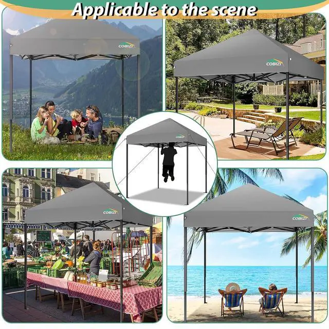 Alt view image 3 of 7 - 6.6x6.6 Heavy Duty Pop Up Canopy Tent, Commercial Gray