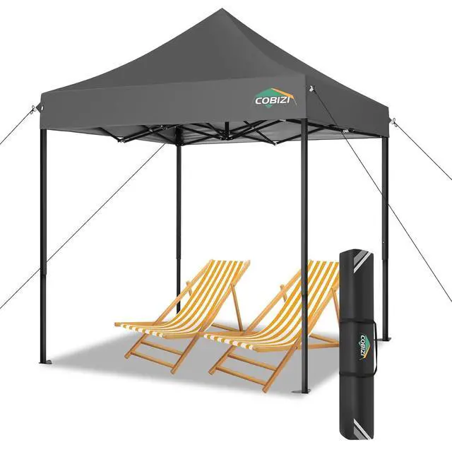 Alt view image 7 of 7 - 6.6x6.6 Heavy Duty Pop Up Canopy Tent, Commercial Gray