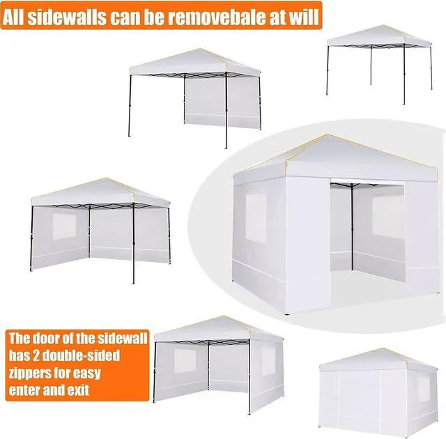 Alt view image 3 of 7 - 10×10 Easy Setup Pop Up Canopy Gazebo with Mesh Windows 2.0, White