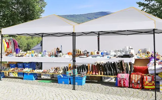Alt view image 6 of 7 - 10×10 Easy Setup Pop Up Canopy Gazebo with Mesh Windows 2.0, White