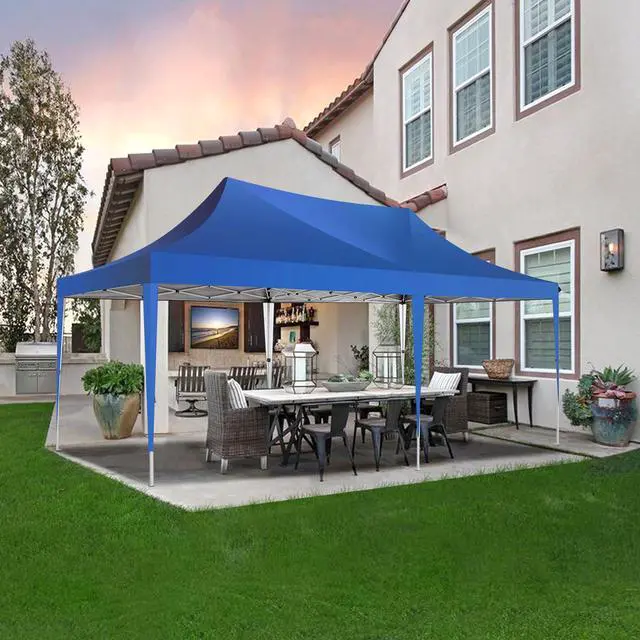Alt view image 7 of 7 - 10x20 Pop Up Canopy Tent with Sidewalls,Party Tent Outdoor Gazebos, Waterproof & UV50+,3 Adjustable Heights,Higher Frame Design - Extra Tall for Parties Backyard,Weddings,Markets, Blue