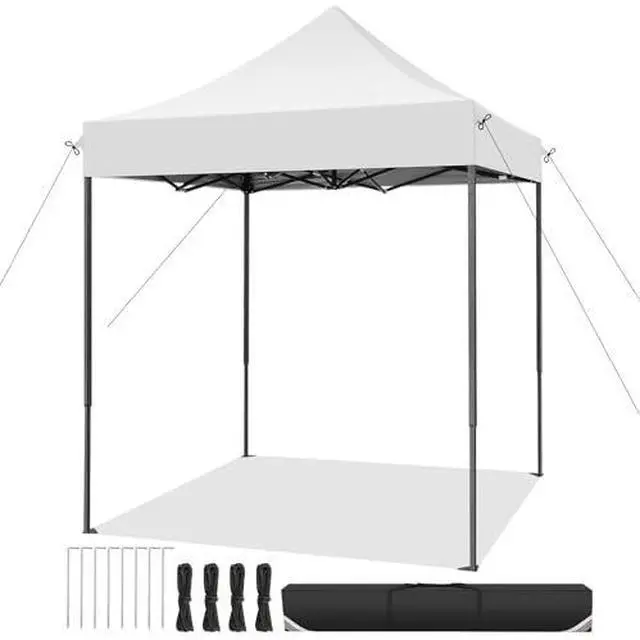 Main image of 6.6x6.6 Pop up Canopy Tent Heavy Duty Without Sidewalls, Easy Set-up Commercial Outdoor Party Tent, 100% Waterproof Wedding Tents Gazebo, 3 Height Adjustable with Carry Bag, White