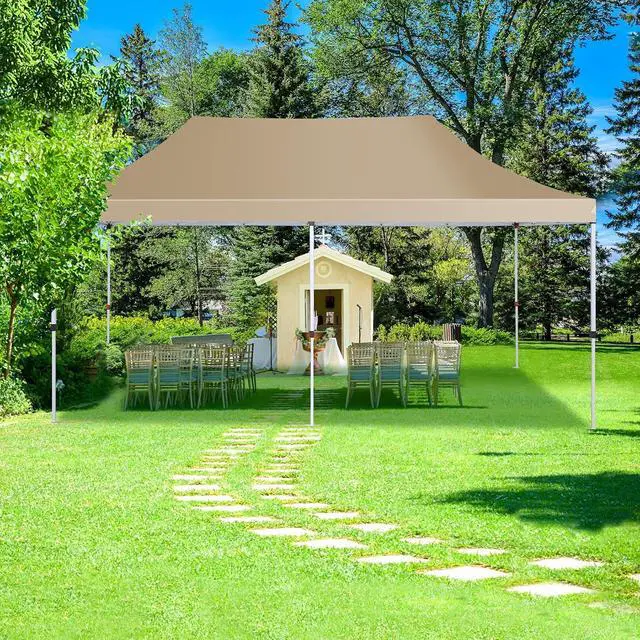 Alt view image 2 of 7 - 10x20ft Pop Up Canopy Tent with 6 Removable Sidewalls, Easy Up Commercial Canopy, Waterproof and UV50+ Gazebo with Portable Bag, Adjustable Leg Heights,Party Tents for Parties, with 4 Sandbags