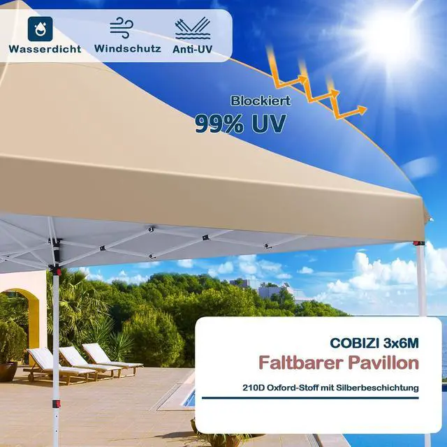 Alt view image 4 of 7 - 10x20ft Pop Up Canopy Tent with 6 Removable Sidewalls, Easy Up Commercial Canopy, Waterproof and UV50+ Gazebo with Portable Bag, Adjustable Leg Heights,Party Tents for Parties, with 4 Sandbags