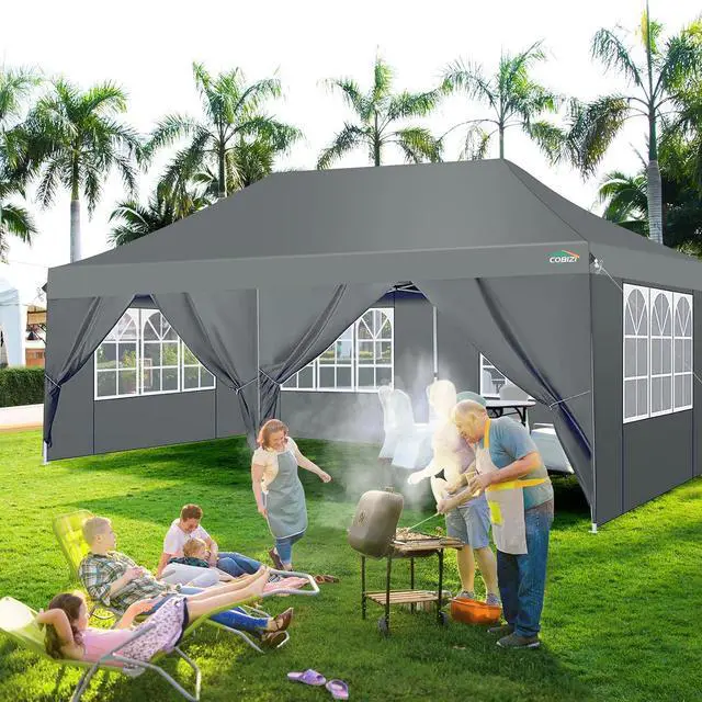 Alt view image 2 of 7 - 10x20 Pop up Canopy Party Tent,Carry Bag, Portable Instant Gazebo