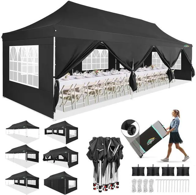 Main image of 10x30 Pop up Canopy Party Tent,Roller Bag, Portable Instant Gazebo