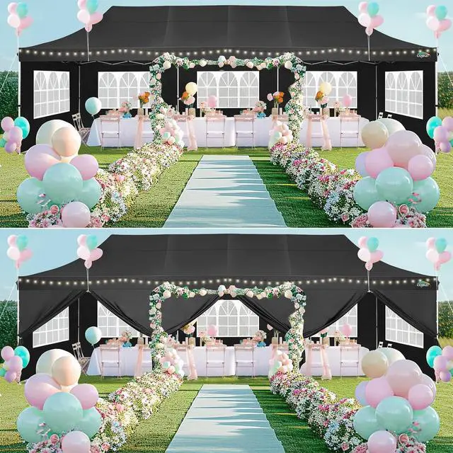 Alt view image 2 of 6 - 10x30 Pop up Canopy Party Tent,Roller Bag, Portable Instant Gazebo