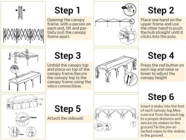 Alt view image 5 of 7 - 10x30 Pop Up Canopy Tent with 8 Sidewalls Party Tents for Parties Weddings Backyard Waterproof Commercial Instant Outdoor Events Tent with Stakes, Ropes,Sandbags10 x 30 ft Gray