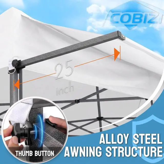 Alt view image 5 of 7 - 10x10 Heavy Duty Pop Up Canopy Easy Up Commercial Event Tent, White