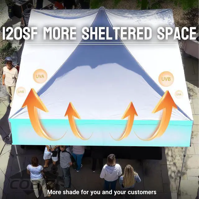 Alt view image 3 of 7 - 10x10 Heavy Duty Pop Up Canopy Easy Up Commercial Event Tent, White