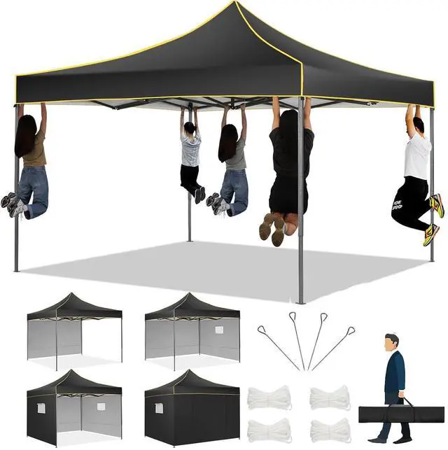 Main image of 10x10 Heavy Duty Pop up Canopy Tent with 4 Removable Sidewalls, Ez Pop up Canopy with Portable Bag, Commercial Gazebo Waterproof Sunshade for All Weather Party Camp Stall Patio