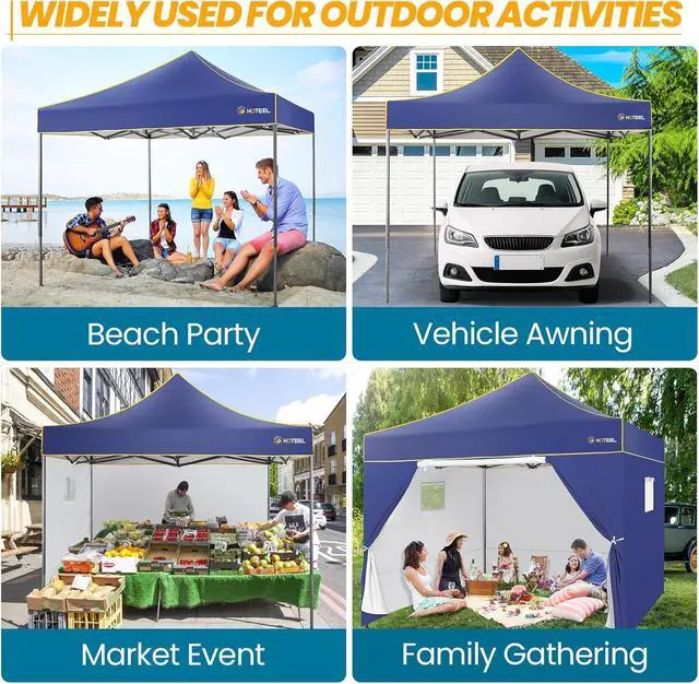 Alt view image 3 of 7 - Pop Up Canopy Heavy Duty Sidewalls, Commercial Heavy Duty Pop Up Tent for Parties All Weather Waterproof and UV 50+ Wedding Tent with Roller Bag (Deep Blue - 10x10FT)