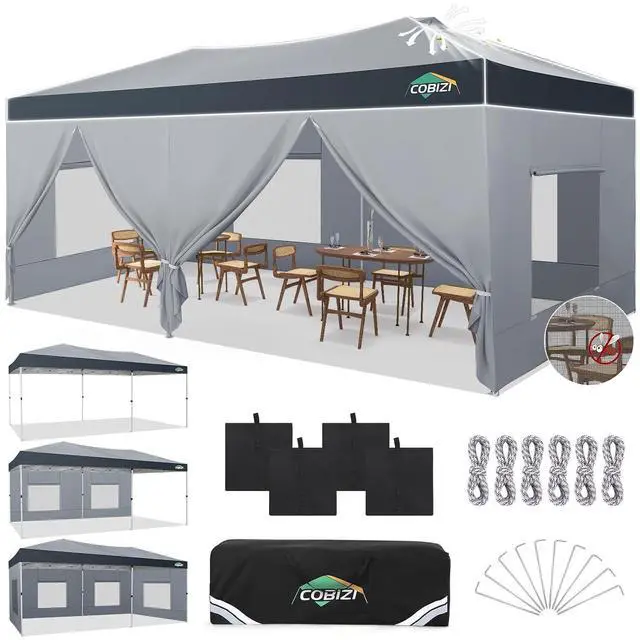 Main image of 10x20 Pop Up Canopy Tent with Sidewalls, One Push Setup, Waterproof
