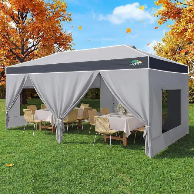Alt view image 2 of 7 - 10x20 Pop Up Canopy Tent with Sidewalls, One Push Setup, Waterproof
