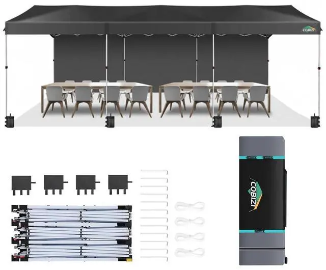 Main image of Carport 10x30 Pop Up Canopy Car Tent with One Push Center Lock