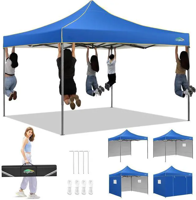 Main image of 10x10 Heavy Duty Pop Up Canopy Tent with 4 Sidewalls, Easy Setup Outdoor Commercial Instant Tent for Parties Events Canopy with Carry Bag, Waterproof & UPF50+ (Blue)