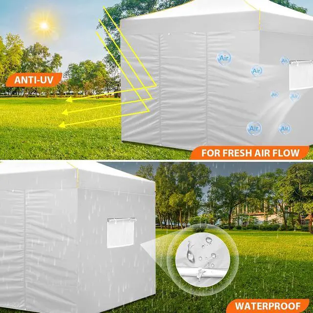 Alt view image 2 of 7 - TOOLUCK Canopy Tent, 10x10 Pop Up Canopy with Sidewalls and Roll-up Ventilated Windows with Mosquito net, Ez Outdoor Commercial Instant Gazebo Tent for Party Waterproof with Carrybag