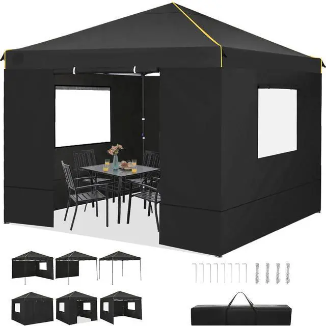 Main image of 10x10 Pop Up Canopy Tent with Sidewalls and Roll-up Ventilated Windows with Mosquito net, Ez Outdoor Commercial Instant Gazebo Tent for Party Waterproof with Carrybag