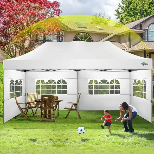 Alt view image 2 of 7 - 10x20 Heavy Duty Pop up Canopy Tent with Sidewalls Commercial Tent