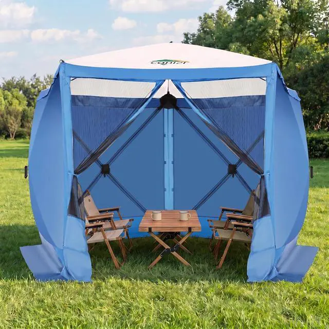 Main image of 10x10 FT Pop up Gazebo, Popup Canopy Tent,Screened in Gazebos with sidewalls, Waterproof Portable Outdoor Small Screen Tents Sun Shelter,carpas para Patio for Camping, Garden and Backyard,Blue