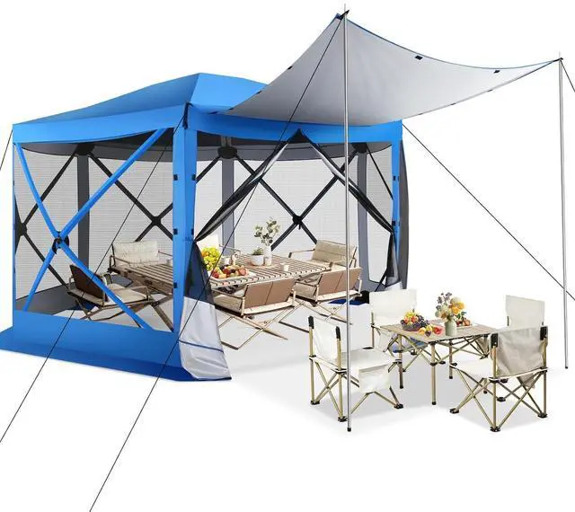 Main image of 12x12 Pop Up Gazebo on Clearance, Stargazing with Poles, Blue