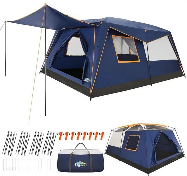 Main image of 10 Person Camping Tent, Rainfly, Waterproof & Windproof, Deep Blue
