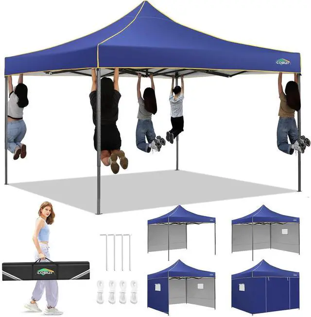 Main image of 10x10 Pop Up Heavy Duty Canopy Tent with 4 Sidewalls, Easy Setup Outdoor Commercial Instant Tent for Parties Events Canopy with Portable Bag, Waterproof & UPF50+ (Dark Blue)