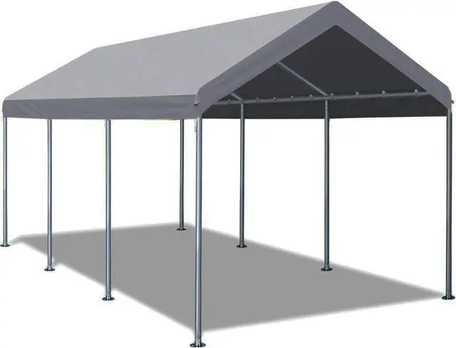 Main image of 10x20ft Carport Heavy Duty, Portable Garage with Built-in Sandbags, Waterproof Car Canopy for Truck, Boat, SUV with All-Season Tarp, Gray