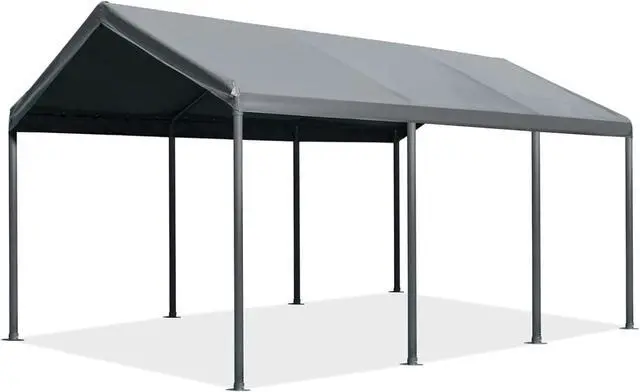 Main image of 12x20ft Carport Heavy Duty, Portable Garage, Ventilated Windows & Built-in Sandbags, Waterproof Car Canopy for Truck, Boat, SUV with All-Season Tarp, Gray