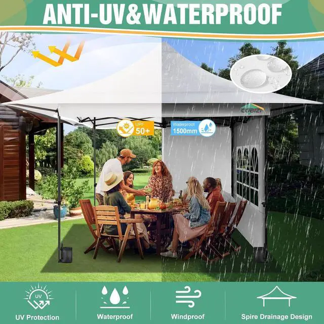 Alt view image 2 of 7 - 13x13 Heavy Duty Pop-Up Canopy w/4 Walls, Commercial Outdoor Tent