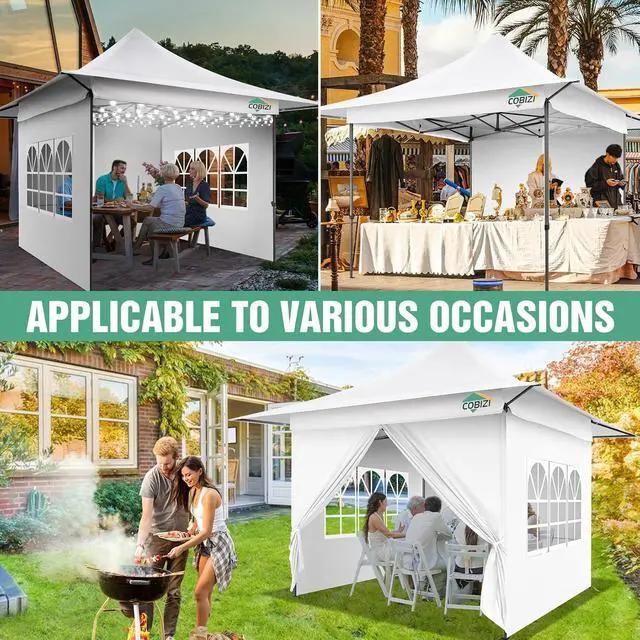 Alt view image 5 of 7 - 13x13 Heavy Duty Pop-Up Canopy w/4 Walls, Commercial Outdoor Tent
