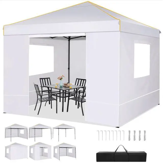 Main image of TOOLUCK Canopy Tent, 10x10 Pop Up Canopy with Sidewalls and Roll-up Ventilated Windows with Mosquito net, Ez Outdoor Commercial Instant Gazebo Tent for Party Waterproof with Carrybag