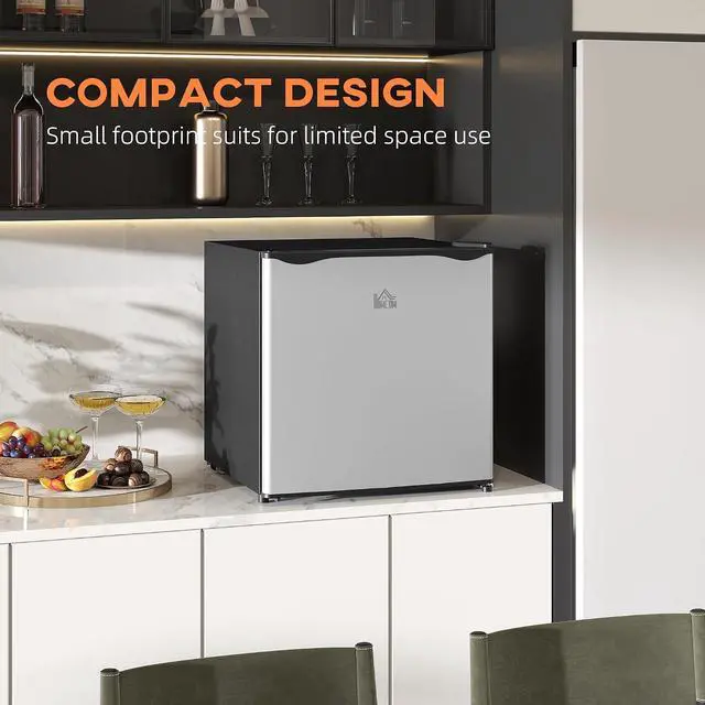 Alt view image 4 of 7 - Mini Freezer Countertop Compact Upright Freezer 1.1 Cu.Ft Silver | Removable Shelves, Reversible Door, Tabletop, Home, Dorm, Apartment, Office