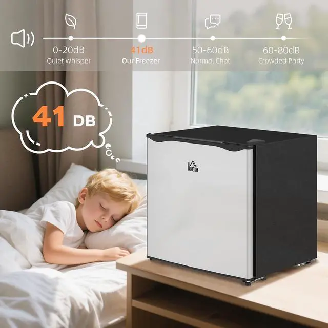 Alt view image 6 of 7 - Mini Freezer Countertop Compact Upright Freezer 1.1 Cu.Ft Silver | Removable Shelves, Reversible Door, Tabletop, Home, Dorm, Apartment, Office