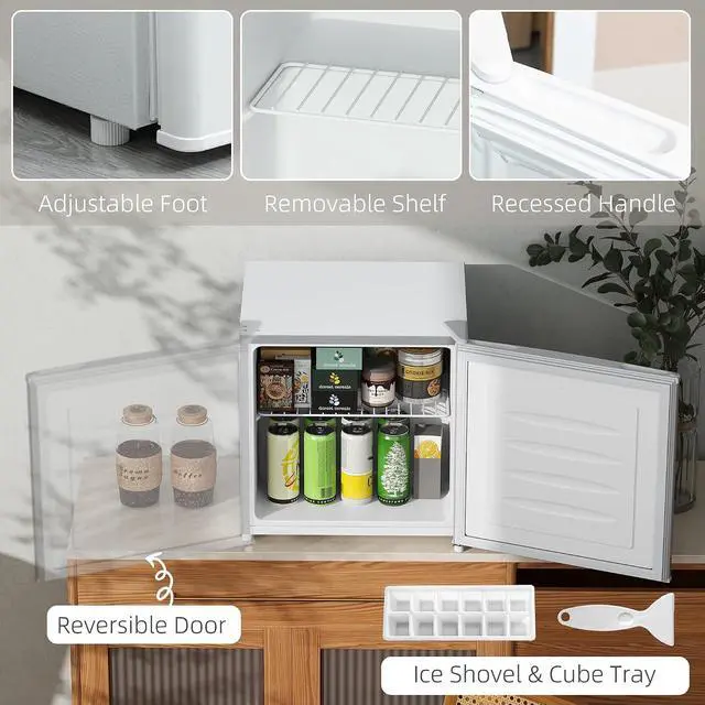 Alt view image 5 of 7 - Mini Freezer Countertop Compact Upright Freezer 1.1 Cu.Ft White | Removable Shelves, Reversible Door, Tabletop, Home, Dorm, Apartment, Office