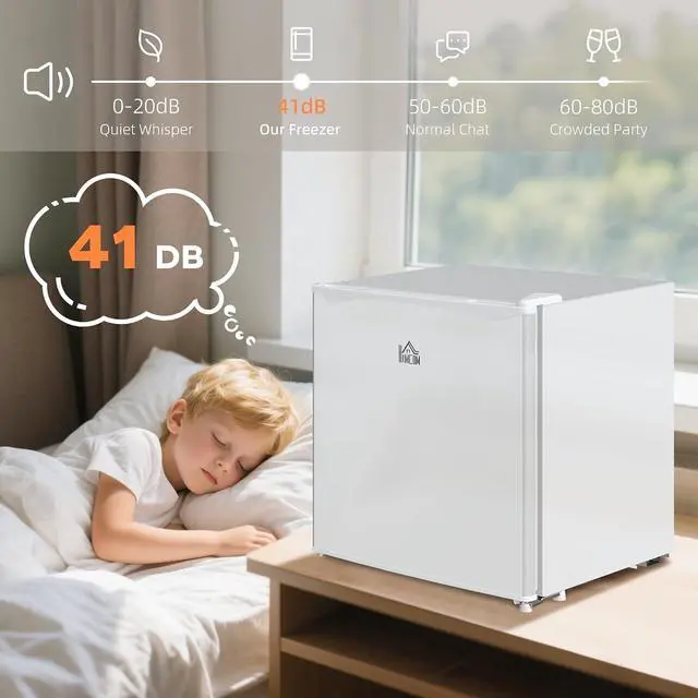 Alt view image 6 of 7 - Mini Freezer Countertop Compact Upright Freezer 1.1 Cu.Ft White | Removable Shelves, Reversible Door, Tabletop, Home, Dorm, Apartment, Office
