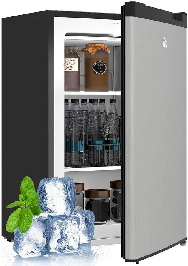 Main image of Mini Freezer Countertop 3 Cu.Ft Reversible Door 3 Shelves Silver | Compact Upright Freezer, Home, Dorm, Apartment, Office