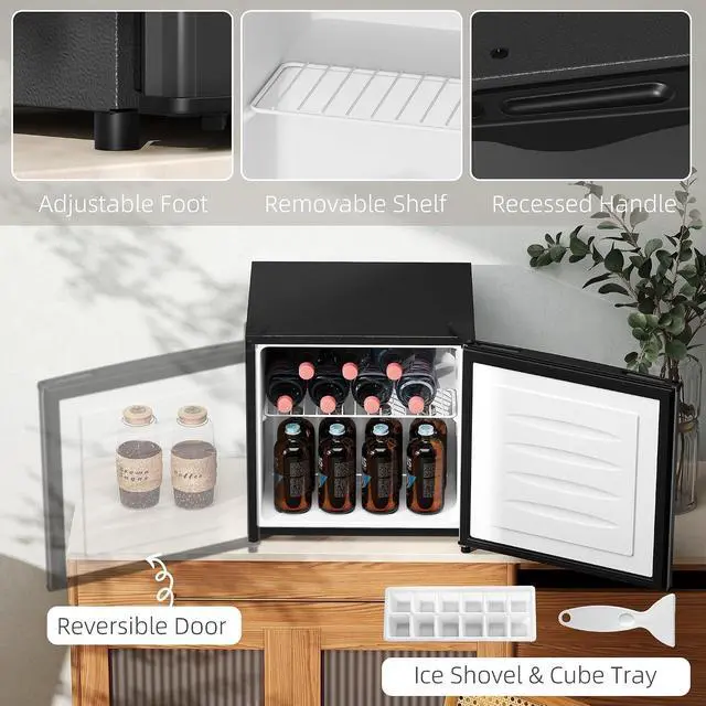 Alt view image 5 of 7 - Mini Freezer Countertop Compact Upright Freezer 1.1 Cu.Ft Black | Removable Shelves, Reversible Door, Tabletop, Home, Dorm, Apartment, Office