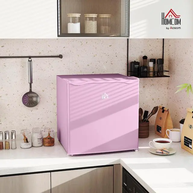 Alt view image 2 of 7 - Mini Freezer Countertop Compact Upright Freezer 1.1 Cu.Ft Pink | Removable Shelves, Reversible Door, Tabletop, Home, Dorm, Apartment, Office