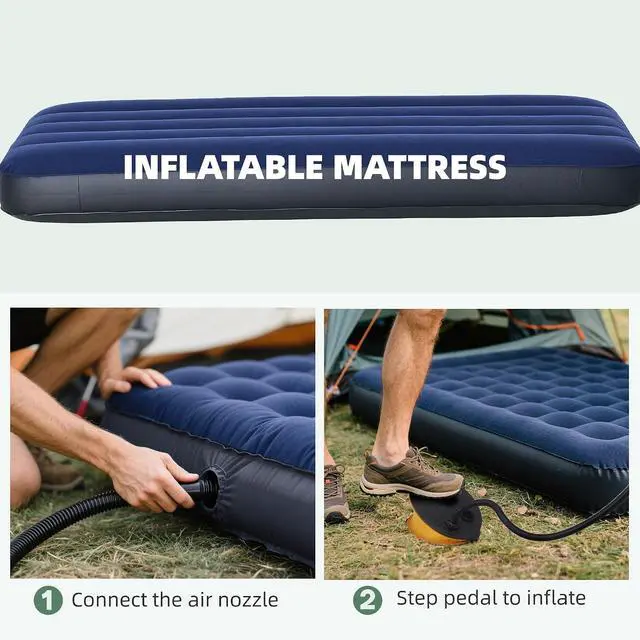Alt view image 5 of 7 - Camping Tent Cot 6-in-1 Single Person Folding Tent Cot Combo | Mattress, Pillow, Sleeping Bag, Bed Cover, Carry Bag, Portable, Easy Set-Up, Off-Ground, Travel Hiking Backpack Picnic Camp