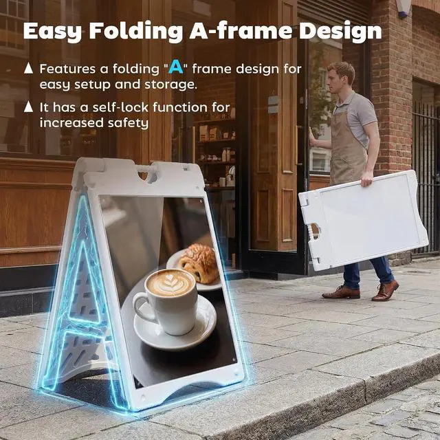 Alt view image 3 of 7 - A Frame Sandwich Board Signs Outdoor Weighted Tank 22" x 28" White (Pack of 2)