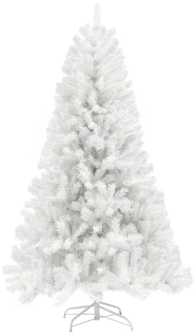 Main image of 9ft Tall Artificial Christmas Tree Unlit Auto Open White | Xmas Tree, 2132 Branch Tips, Open Steel, Holiday Decor, for Home Office