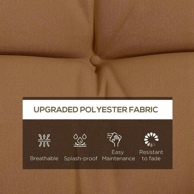Alt view image 3 of 7 - 59" Tufted Bench Cushions & Throw Pillows 4 Piece Tan | Swing Cushion Set, Indoor/Outdoor Replacement Bench Seat Pad,with Back & 2 Pillows, for Outdoor Furniture, WITHOUT SWING
