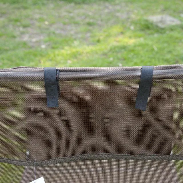 Alt view image 7 of 7 - Folding Chaise Lounge Chair, Reclining Back, Brown | Sun Tanning Chair for Outside, Breathable Mesh Seat, Headrest, Pool, Beach, Yard, Patio