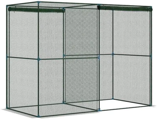 Main image of 8' x 4' x 6' Crop Cage with Zippered Doors Vegetable Garden, Green | Plant Protection Tent, Backyard