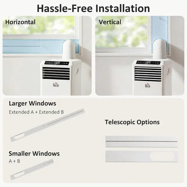 Alt view image 6 of 7 - 10000 BTU Portable Air Conditioner 4-in-1 for 441 Sq. Ft. White | 4-in-1 AC Unit, Cooling Fan, Dehumidifier, Sleep Mode, Remote Control, 24H Timer, Window Installation Kit