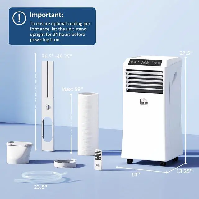 Alt view image 7 of 7 - 10000 BTU Portable Air Conditioner 4-in-1 for 441 Sq. Ft. White | 4-in-1 AC Unit, Cooling Fan, Dehumidifier, Sleep Mode, Remote Control, 24H Timer, Window Installation Kit